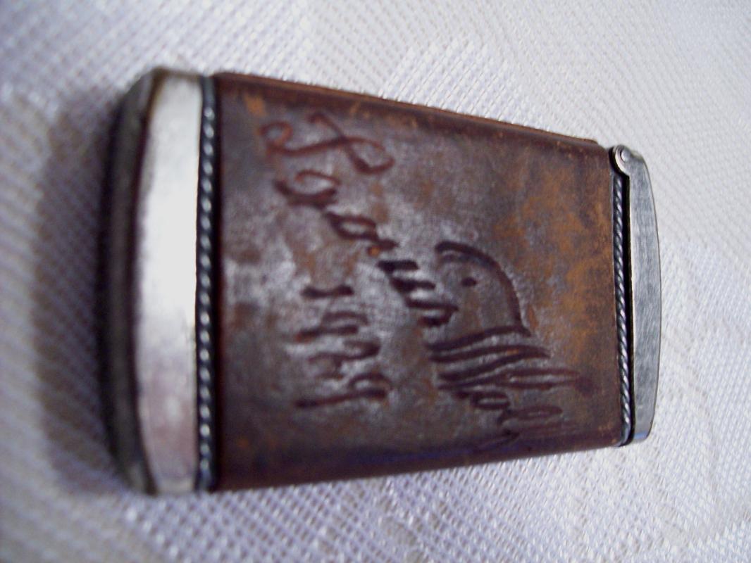 Pyro on Leather Indian Head Match Safe - Matchsafe