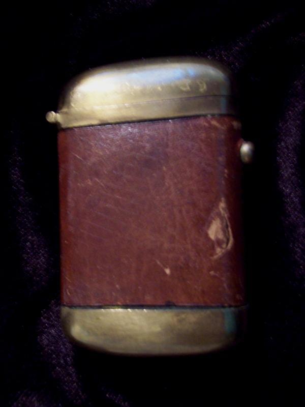Brass & Leather Button Security Match Safe - Vesta