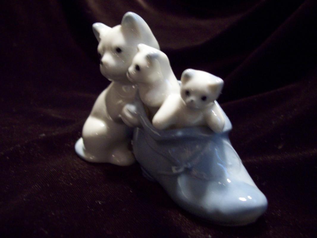 Occupied Japan Kittens in Blue Shoe Figurine