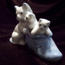 Occupied Japan Kittens in Blue Shoe Figurine