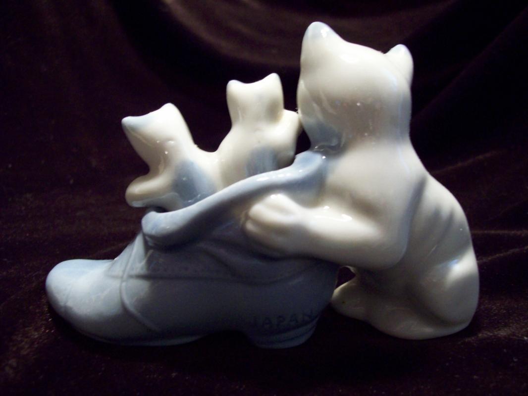 Occupied Japan Kittens in Blue Shoe Figurine