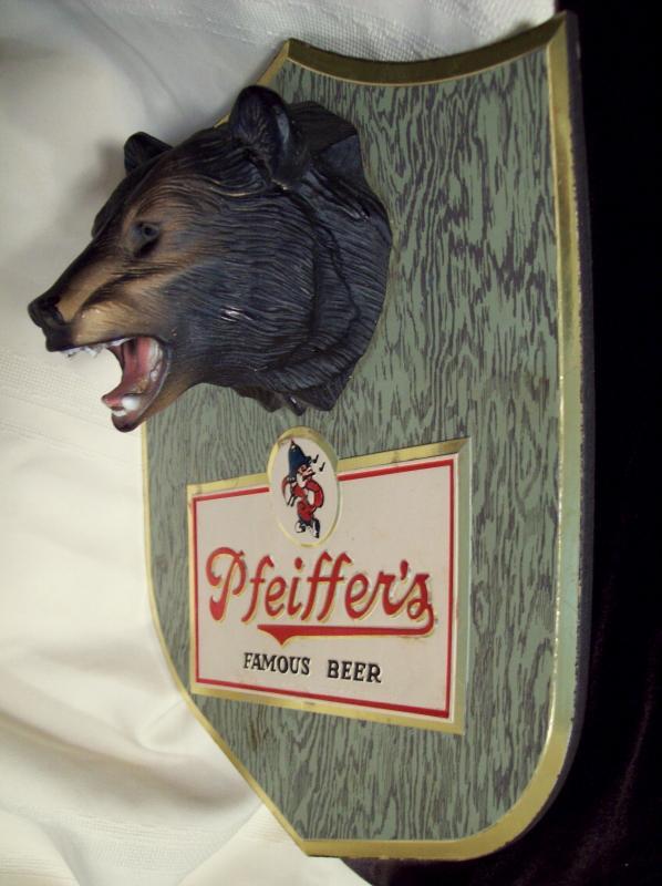 Pfeiffer's Famous Beer Black Bear Wall Plaque