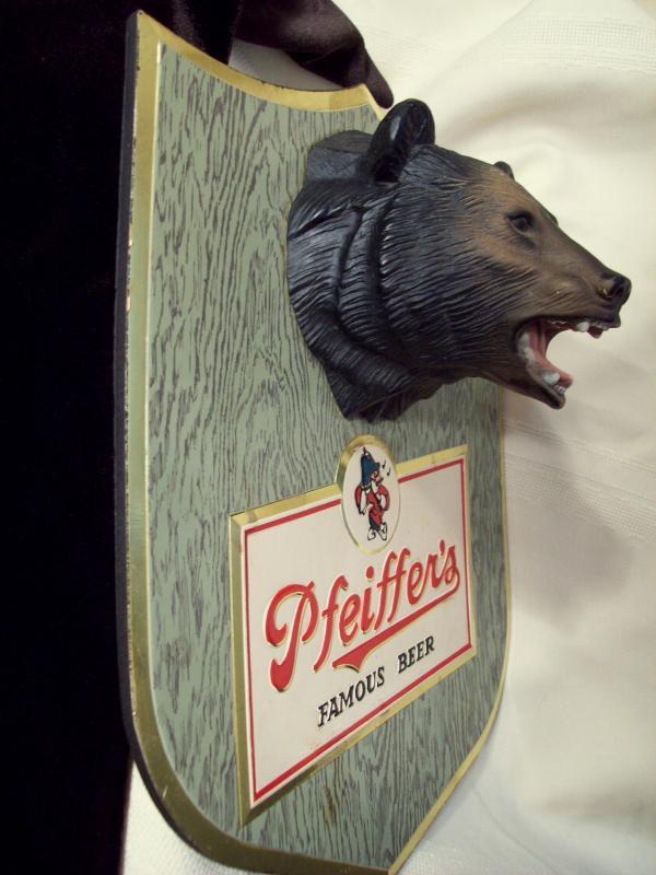Pfeiffer's Famous Beer Black Bear Wall Plaque