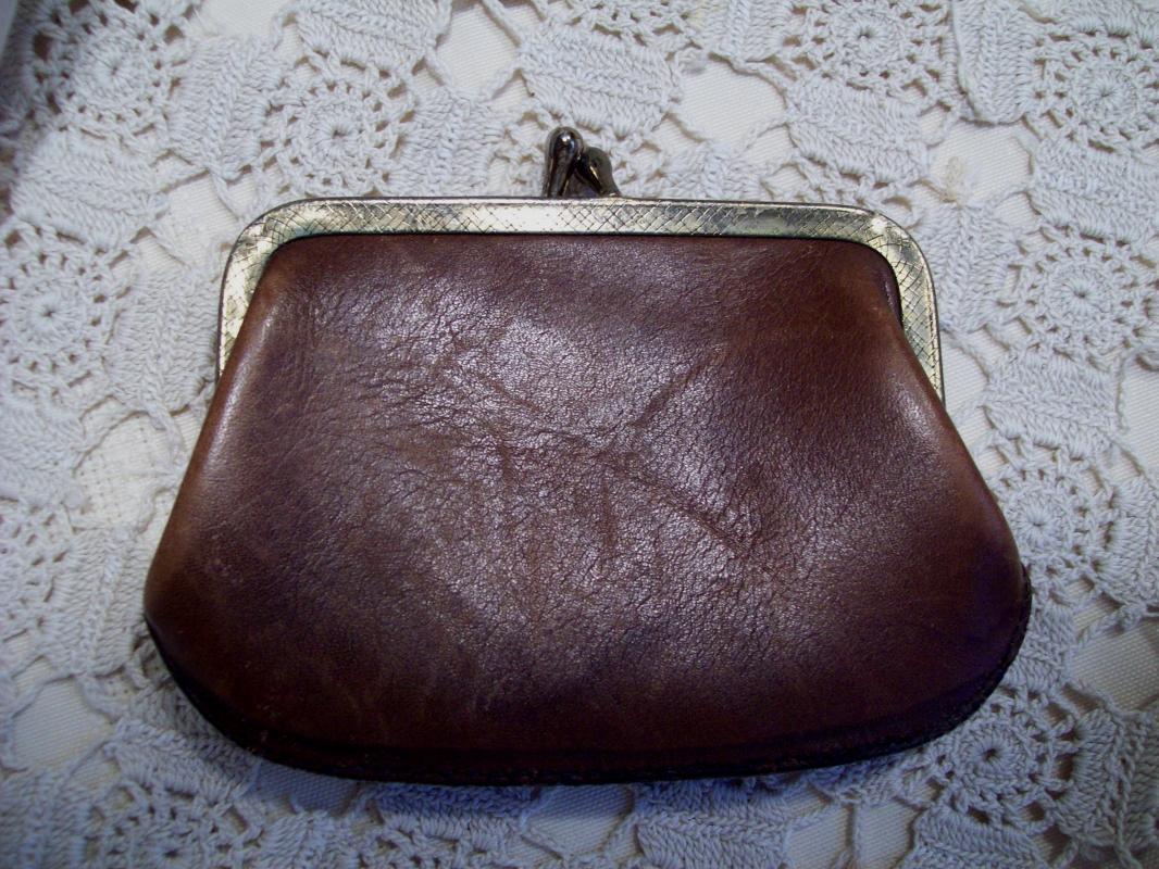 Brown Leather Change Purse
