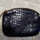 Black Leather Embossed Change Purse