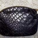 Black Leather Embossed Change Purse