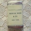 Ross W Weir & Co. Advertising Match Safe - Matchsafe