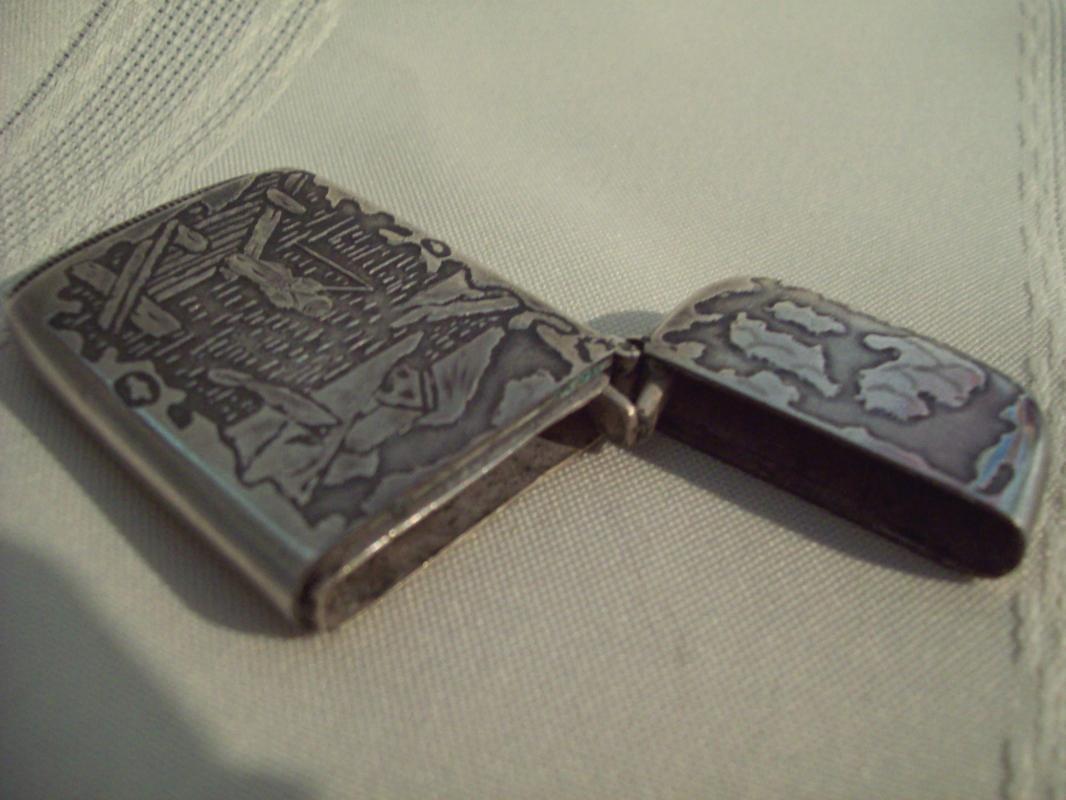 Oriental Fishing Motif Matchsafe - Match Safe