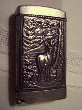 Stag & Picture Matchsafe with Cigar Cutter
