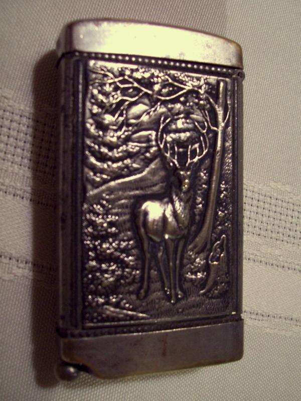 Stag & Picture Matchsafe with Cigar Cutter