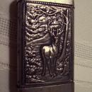 Stag & Picture Matchsafe with Cigar Cutter