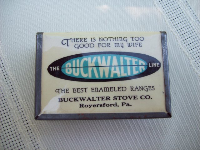 BUCKWALTER STOVE Match Box Holder - Match Safe