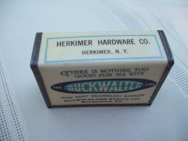 BUCKWALTER STOVE Match Box Holder - Match Safe