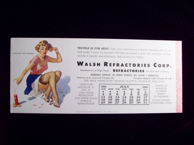 PIN UP CALENDAR BLOTTER