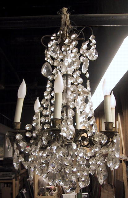 Antique Crystal Beaded Chandelier