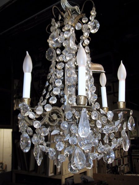 Antique Crystal Beaded Chandelier