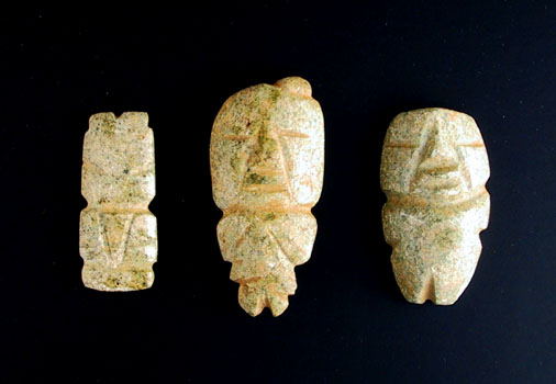 Pre-Colombian 3 Stone Figures, 15th Century