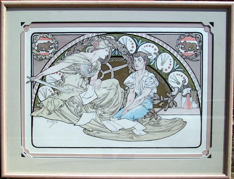 Alphonse Mucha, Framed Lithograph, Heavenly