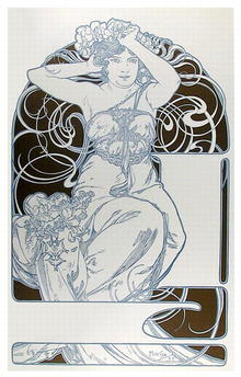 Alphonse Mucha, Lithograph, Handmaiden