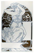 Alphonse Mucha, Lithograph, Handmaiden