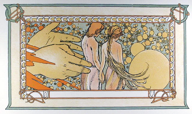 Alphonse Mucha, Lithograph, Hands of God