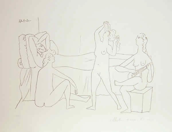 Pablo Picasso Lithograph, Quatre Nus au Harem