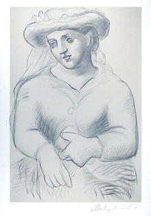 Pablo Picasso Lithograph, Femme au Chapeau