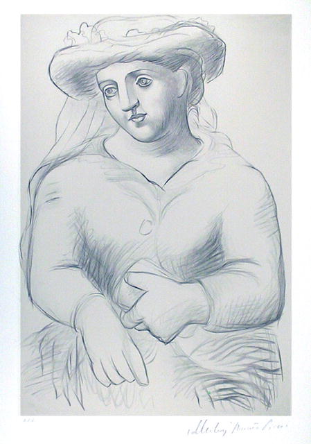 Pablo Picasso Lithograph, Femme au Chapeau