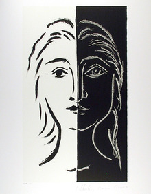 Pablo Picasso Lithograph, Portrait en Deux Part