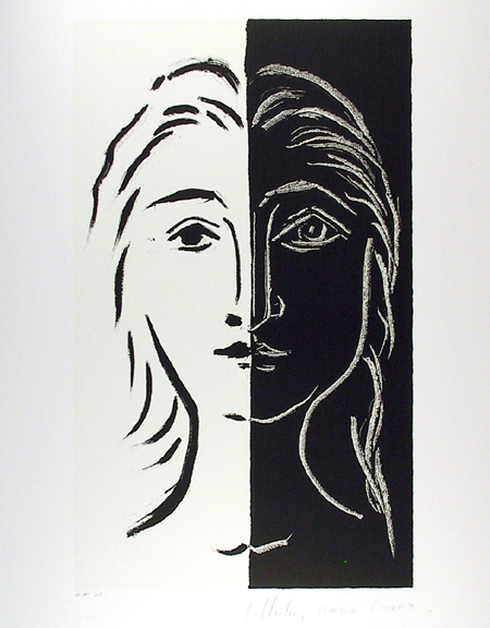 Pablo Picasso Lithograph, Portrait en Deux Part