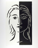 Pablo Picasso Lithograph, Portrait en Deux Part