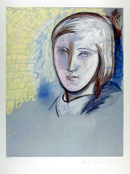 Pablo Picasso Lithograph, Portrait of Marie