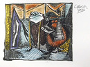 Pablo Picasso Lithograph, Femme Dessinant