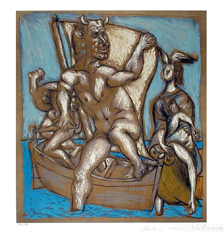 Pablo Picasso Lithograph, Femme et Minotaure
