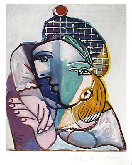 Pablo Picasso Lithograph, Portrait se Femme