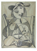 Pablo Picasso Lithograph, Femme Assise