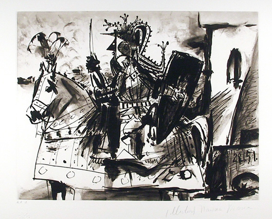 Pablo Picasso Lithograph, Cavalier en Armure