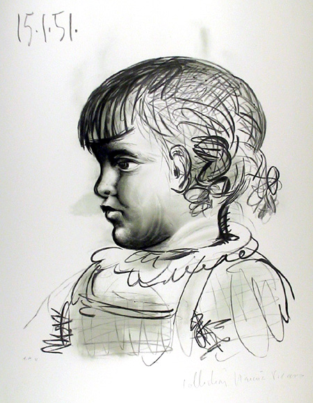 Pablo Picasso Lithograph, Portrait d'Enfant