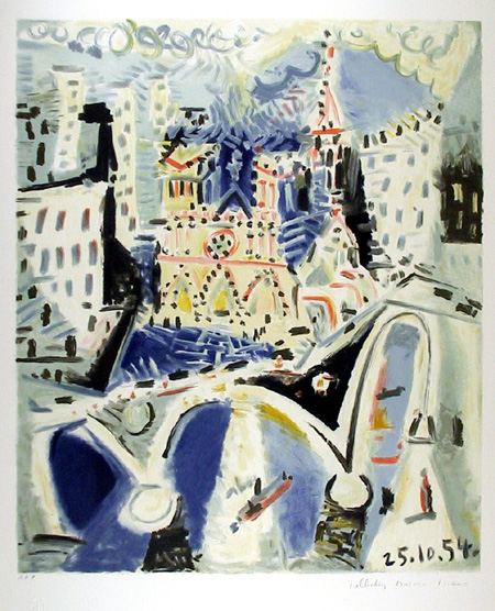 Pablo Picasso Lithograph, Notre Dame