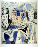 Pablo Picasso Lithograph, Notre Dame