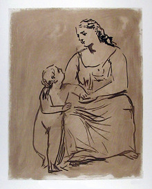 Pablo Picasso Lithograph, Mother and Child