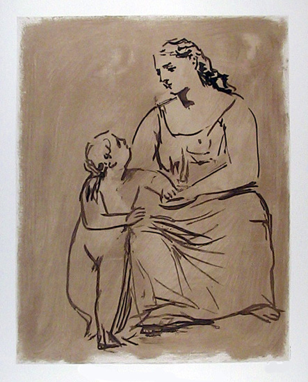 Pablo Picasso Lithograph, Mother and Child