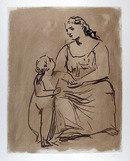 Pablo Picasso Lithograph, Mother and Child