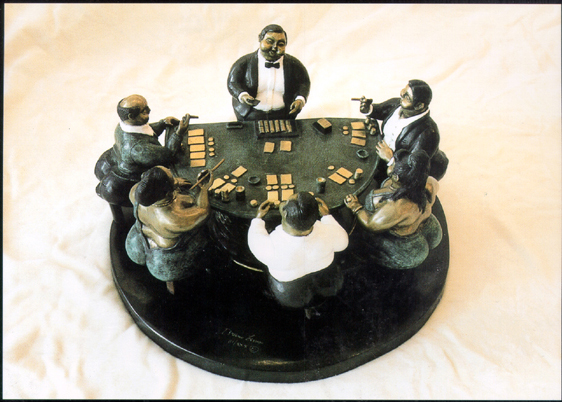 Bruno Luna, Blackjack, Mexican Bronze Sculpture