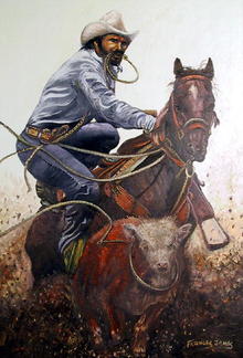 Frances James Western Oil Painting c1950
