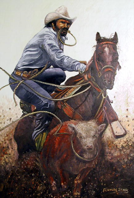 Frances James Western Oil Painting c1950