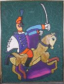 A. Raymond Katz, Mixed Media Painting, c. 1965