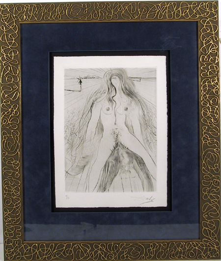 Salvador Dali, Femme a Cheval, Drypoint Etching