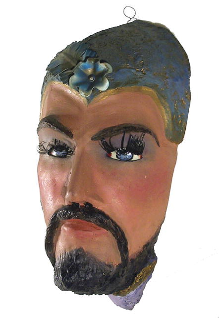 Hand-painted Papier Mache Circus Mask 1945