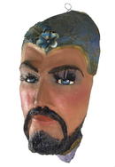 Hand-painted Papier Mache Circus Mask 1945